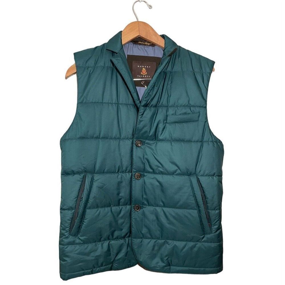 Robert Talbott NWT Bayshore Puffer Vest Men’s Size Small‎ Green